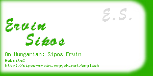 ervin sipos business card